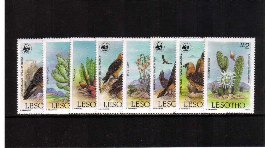 WWF - Flora and Fauna - Cactus and Birds -  of Lesotho set of eight superb unmounted mint.