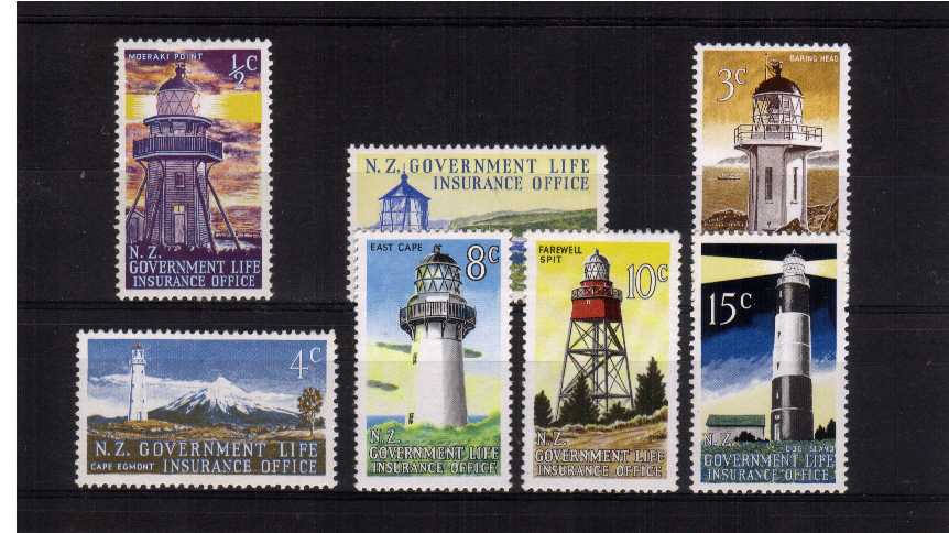 Lighthouses - Life Insurance - Superb unmounted mint set of seven.