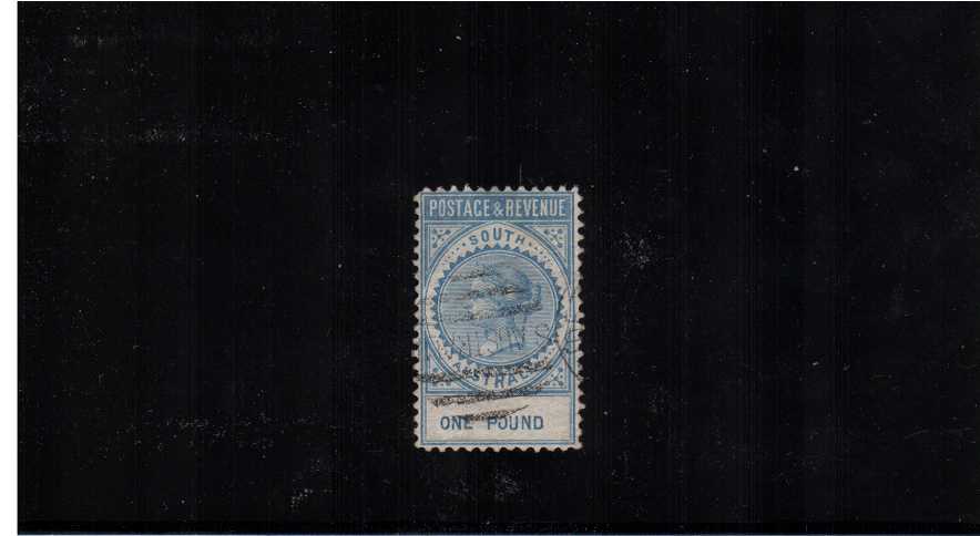 SOUTH AUSTRALIA - 1 Blue - Perforation 10. A superb fine used stamp with excellent perforations, centering and colour. A gem!<br/><br/>
<b>NYQ08</b>