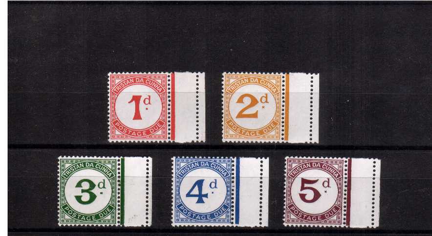 Postage Due complete set of five alll right side marginal each showing a gutter.<br/><br/>
<b>NYQ08</b>