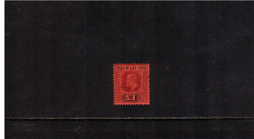 1 Purple and Black on Red. A stunning stamp with just a trace of a hinge mark. A little gem!  SG Cat 300<br/><br/>
<b>NYQ08</b>