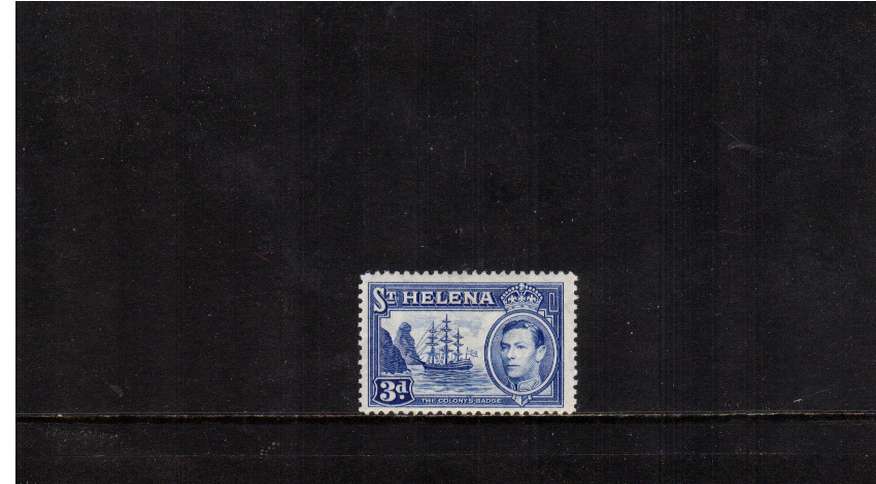 3d Ultramarine Badge of St. Helena definitive single fine lightly mounted mint.