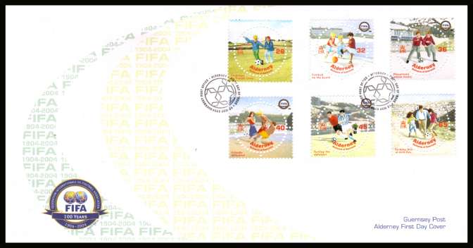 Centenary of FIFA Football Assiciation set of six on unaddressed illustrated First Day Cover with special cancel.