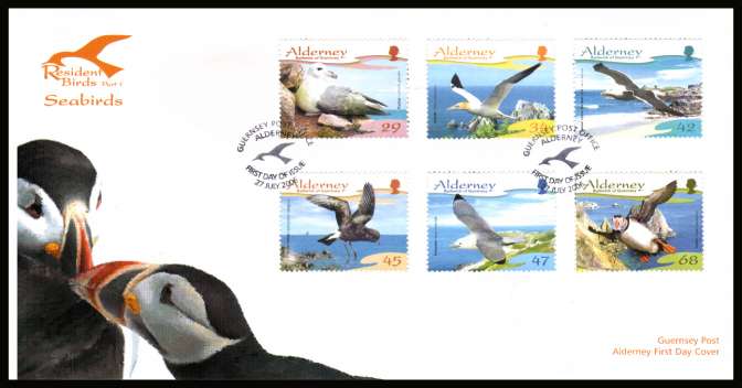 Resident Seabirds - 1st Series - set of six on unaddressed illustrated First Day Cover with special cancel.