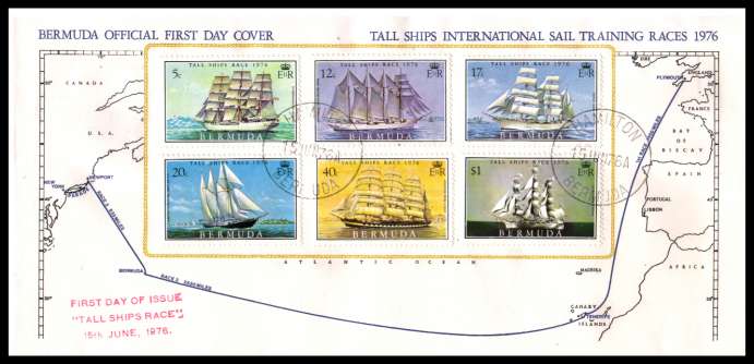 Tall Ships International Sail Training Races<br/>superb unaddressed illustrated First Day Cover offered at the value of the used stamps alone.