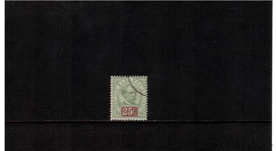 25c Green and Brown superb fine used single