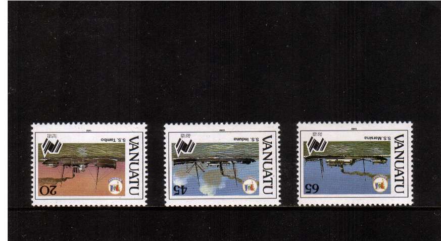 Settlement set three with INVERTED WATERMARKS superb unmounted mint