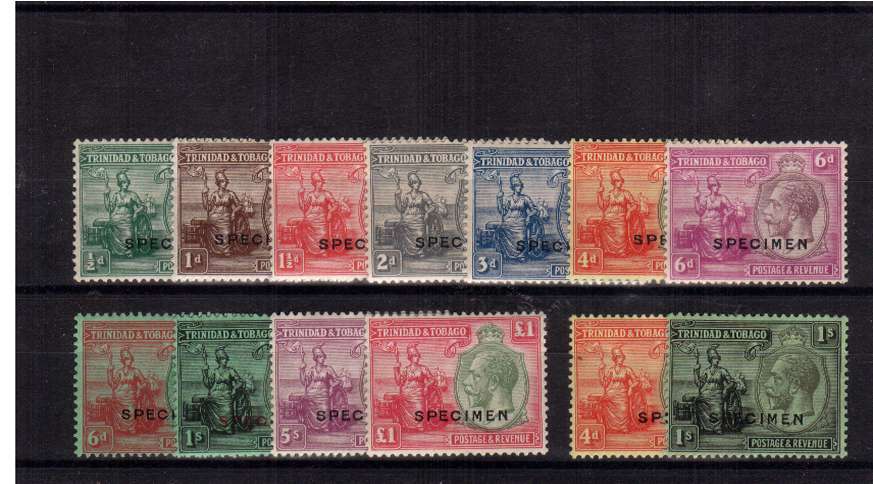 A fine lightly mounted mint set of thirteen that includes both watermarks overprinted ''SPECIMEN''. SG Cat 325
<br/><b>ZQC</b>