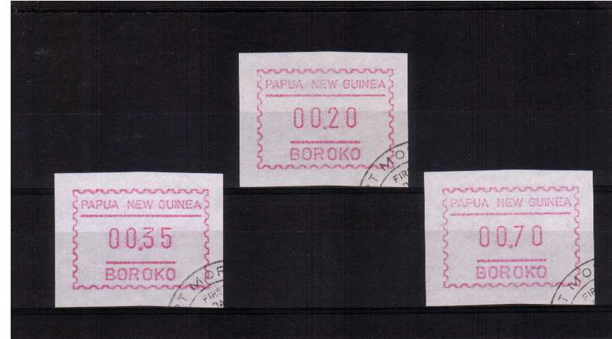 The first set of FRAMA labels superb fine used issued 7 MARCH 1990