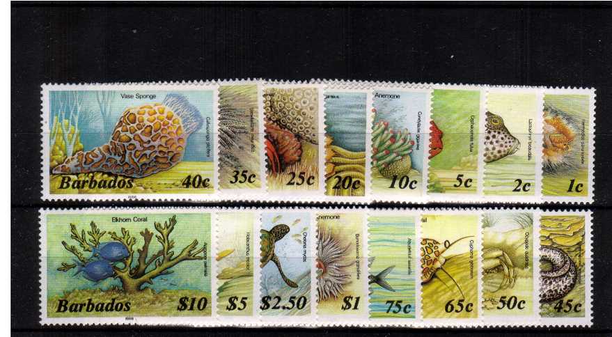 Marine Life set of sixteen - with imprint date 1987 watermark sideways superb unmounted mint.
<br/><b>XUX</b>