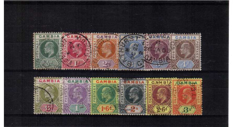 superb fine used, mostly circular date stamp set of 12. stunning!