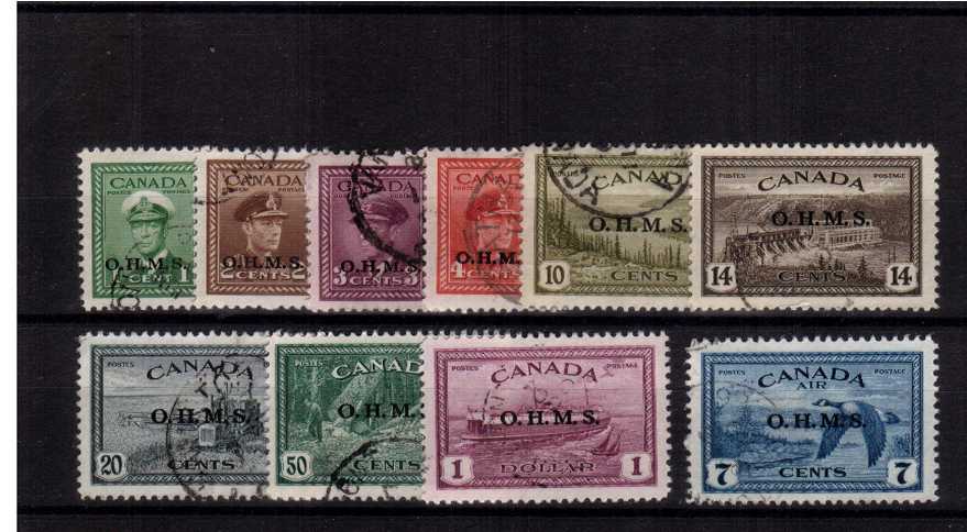 The O.H.M.S. official overprint set of ten superb fine used.
<br/><b>ZKB</b>