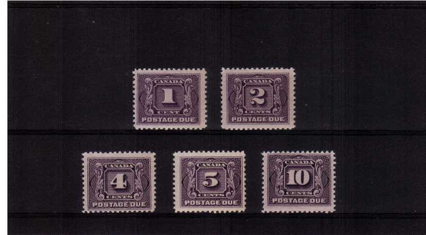 The first Postage Due set of five superb unmounted mint.<br/>A rare set to find unmounted!
<br/><b>ZKB</b>