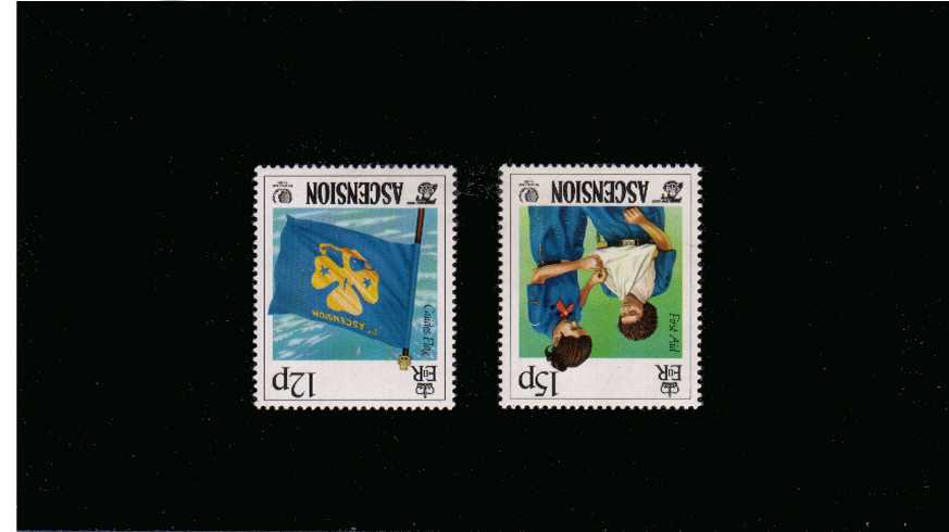 75th Anniversary of Girl Guide Movement set of two with inverted watermarks superb unmounted mint.