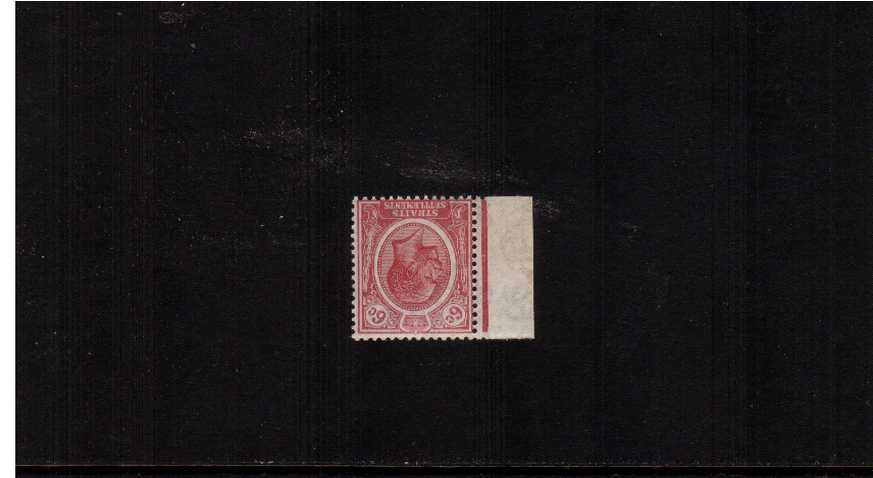 The George 5th 6c Dull Claret Watermark Multiple Script CA<br/>
A superb unmounted mint MARGINAL single very clearly showing WATERMARK INVERTED.
<br/><b>ZKJ</b>