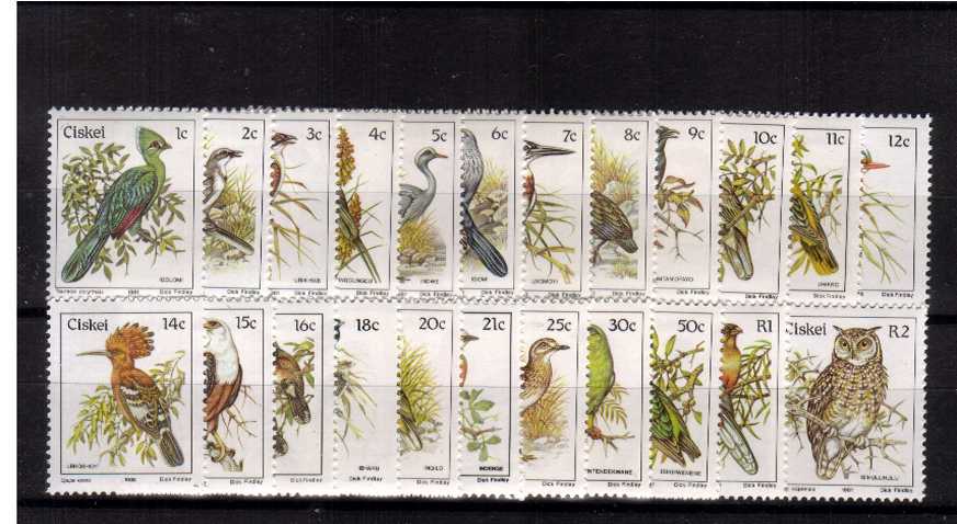 The Birds complete set of twenty three including all later stamps superb unmounted mint.