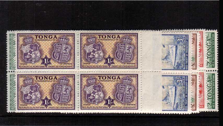 50th Anniversary of Treaty of Friendship set of six<br/>in superb unmounted mint marginal blocks of four.
<br/><b>ZKS</b>