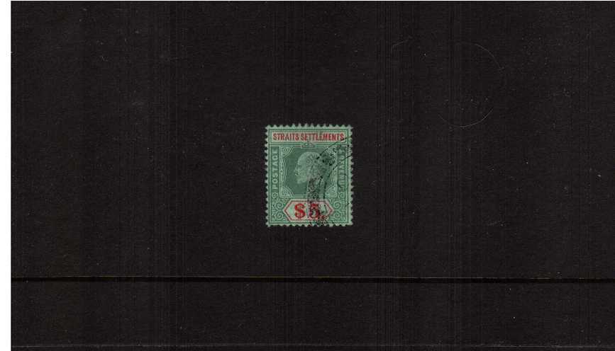$5 Green and Red on Green.<br/>A superb fine used single.
<br><b>ZKS</b>