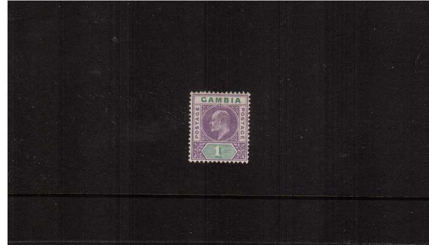 1/- Violet and Green - Watermark Crown CA<br/>A fine and fresh lightly mounted mint single.
<br><b>ZKS</b>