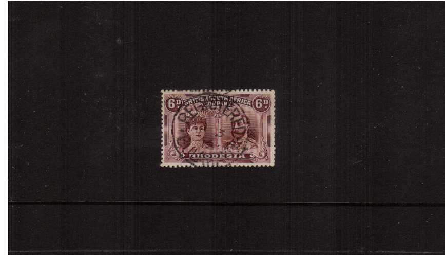 6d Brown and Purple cancelled with a crisp central CDS.
<br><b>ZKS</b>