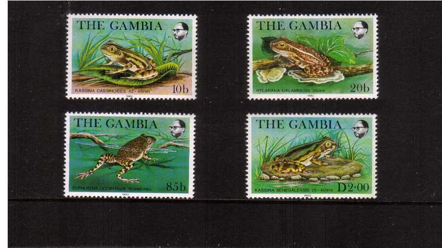 Frogs set of four very, very lightly mounted mint.