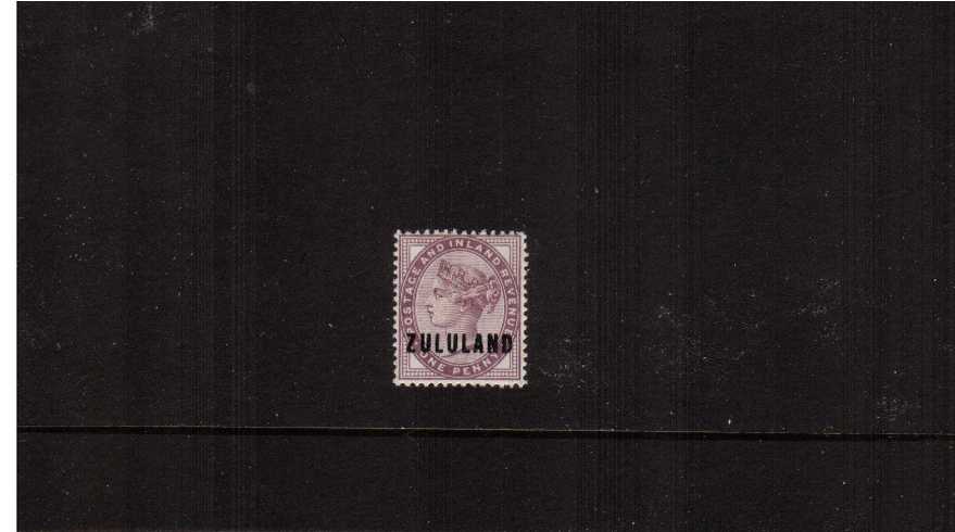 1d Deep Purple<br/>A fine lightly mounted mint single showing the overprint ''ZULULAND'' centered low.
<br><b>ZKX</b>