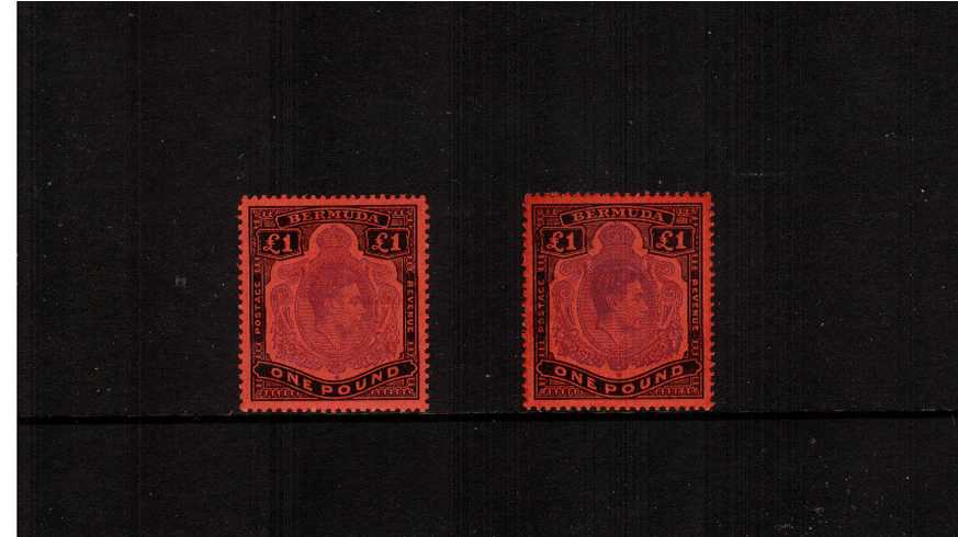 1 Perforation 13 - fine very, very lightly mounted mint set of two.<br/>A lovely pair showing both listed shades, Violet & Black and Bright Violet & Black. SG Cat 235  
<br/><b>ZCZ</b>