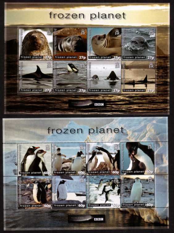 BBC Frozen Planet set of two sheetlets of eight