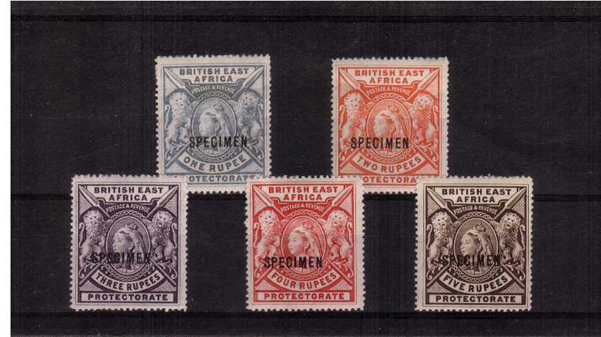 A complete fine and fresh lightly mounted mint set of five overprinted ''SPECIMEN'' 
<br/><b>ZBZ</b>