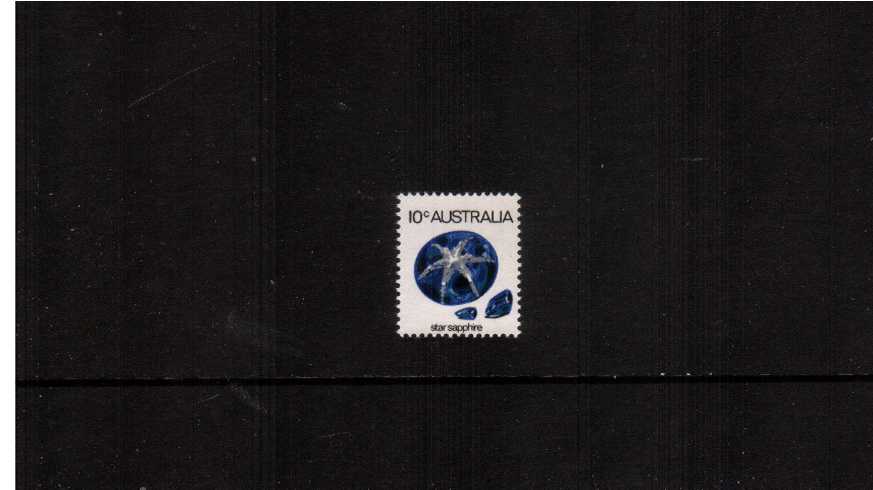 10c Star Sapphire single showing the variety<br/>
''PRINTED ON THE GUM SIDE'' superb unmounted mint. 
<br/><b>ZAZ</b>
