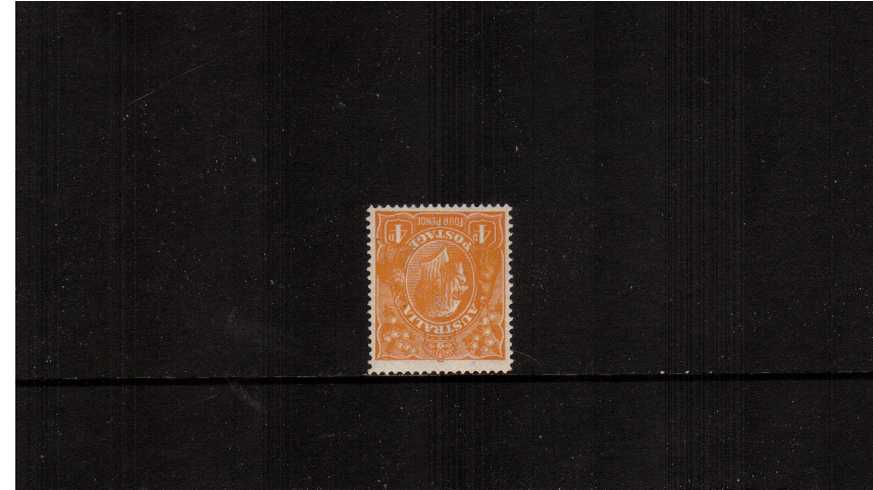4d Yellow-Orange <br/>A superb unmounted mint single clearly showing ''INVERTED WATERMARK'' Superb!