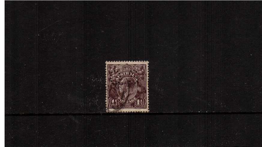 1d Black-Brown<br/>A good used single cancelled with a part CDS perforated ''O S''