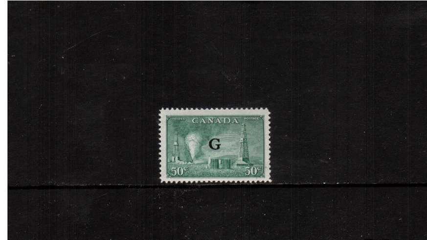 50c ''Oil Wells'' definitive single with ''G'' overprint fine lightly mounted mint.<br><b>XQX</b>