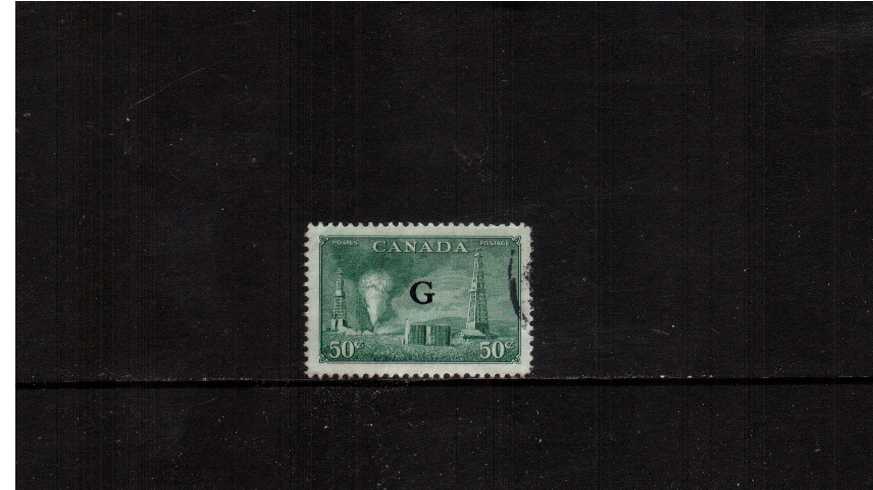 50c ''Oil Wells'' definitive single with ''G'' overprint fine used.<br><b>XQX</b>