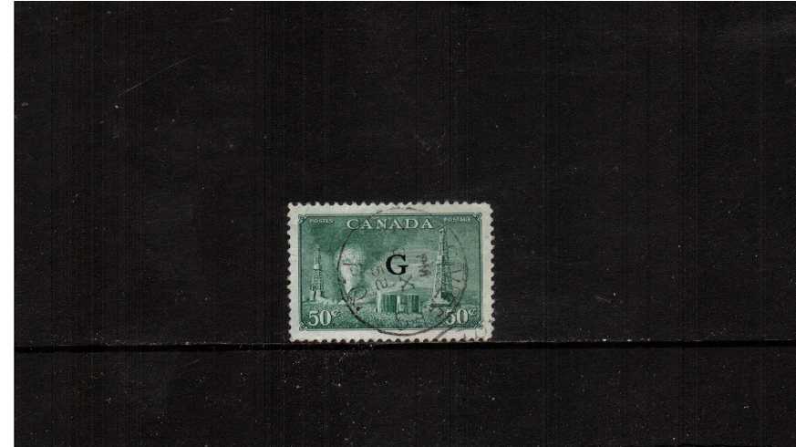 50c ''Oil Wells'' definitive single with ''G'' overprint superb fine used cancelled with a central CDS. Pretty! <br><b>XQX</b>

