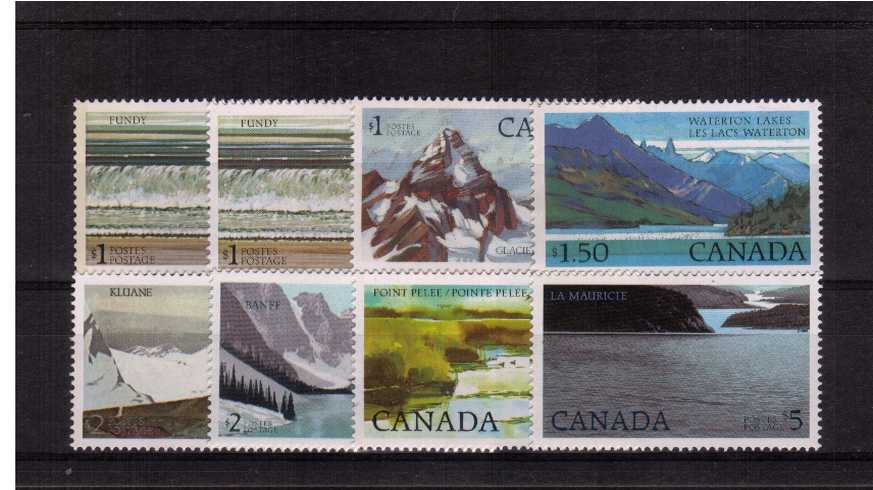 The National Parks High Values<br/> Complete set of eight superb unmounted mint including both types of the One Dollar.
<br/><b>XQX</b>
