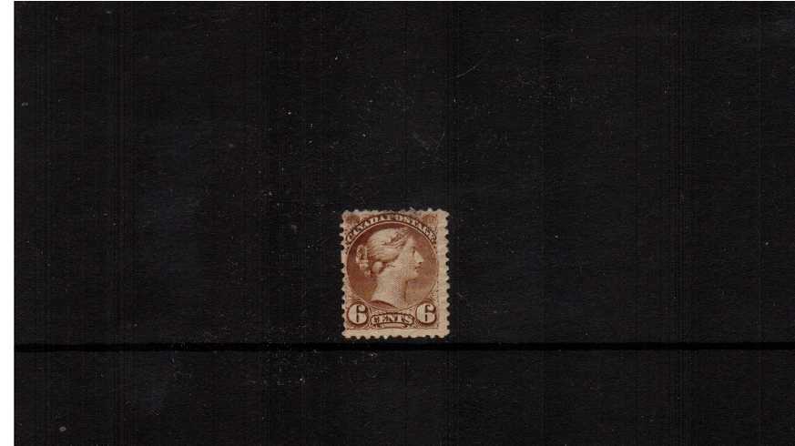 6c Pale Chestnut ''Small Queen''<br/>A mounted mint single with full original gum. The stamp has some<br/>minor nibbled perforations at top reflected in the price.
<br/><b>XQX</b>