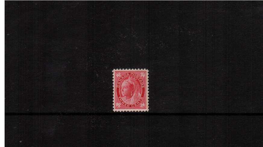 3c Carmine ''Maple Leaf'' Issue<br/>
A lovely very, very lightly mounted mint single. Pretty!<br/><b>XQX</b>