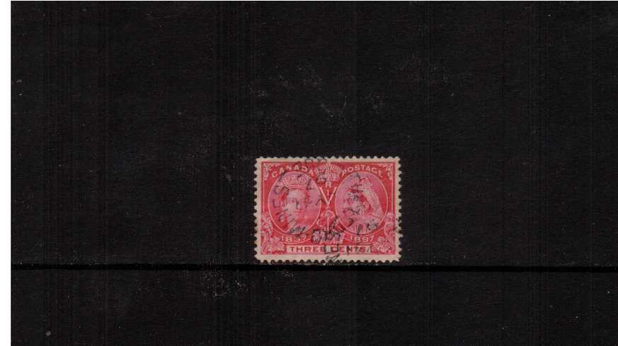 3c Carmine - ''Queen Victoria Jubilee Issue''
<br/>A good used single. 
<br/><b>XQX</b>