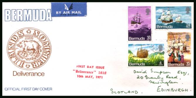 Voyage of the Deliverance Ship<br/>An illustrated (opened) First Day Cover offered at the value of the used stamps alone. 
