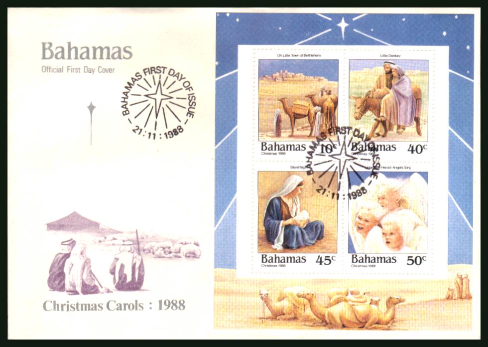 Christmas Carols<br/>on an unaddressed illustrated FDC 

