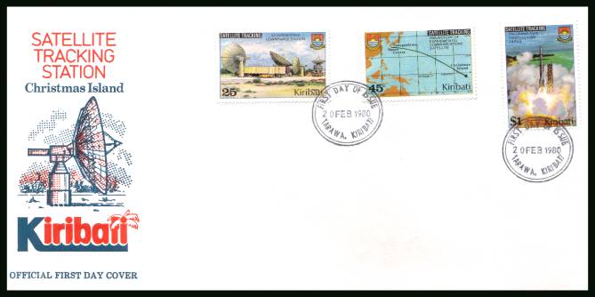 Satellite Tracking Station<br/>on an unaddressed official First Day Cover.