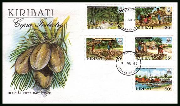 Copra Industry<br/>on an unaddressed official First Day Cover.