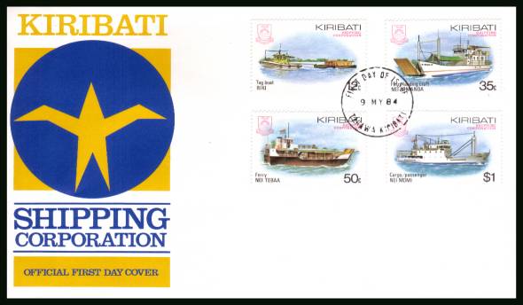 Kiribati Shipping Corporation<br/>on an unaddressed official First Day Cover.