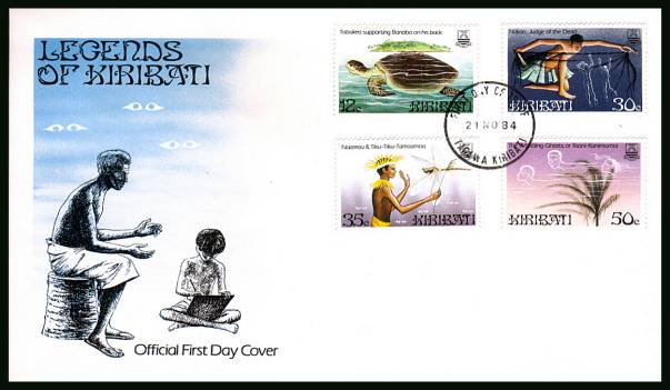 Kiribati Legends - 1st Series<br/>on an unaddressed official First Day Cover.