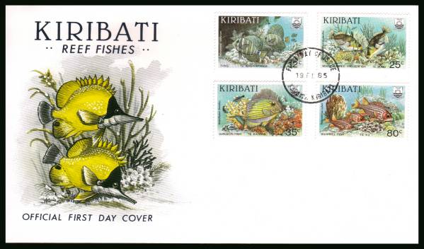 Reef Fishes<br/>on an unaddressed official First Day Cover.