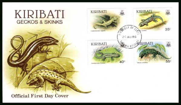Geckos<br/>on an unaddressed official First Day Cover.