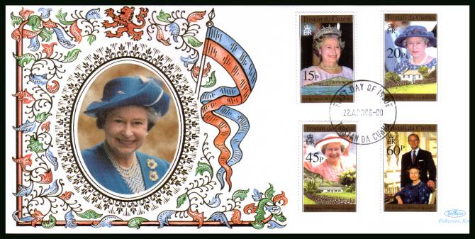 70th Birthday of The Queen set of four<br/>
on a BENHAM ''Silk'' First Day Cover