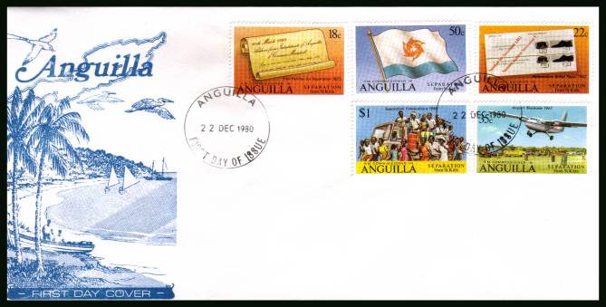 Seperation of Anguilla from St. Kitts on an unaddressed First Day Cover