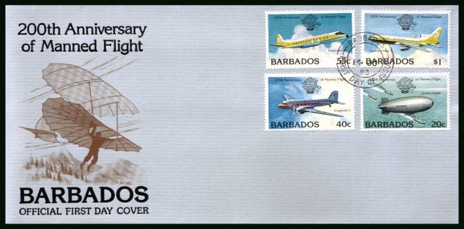 Bicentenary of Manned Flight<br/>on an unaddressed First Day Cover
